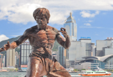 Bruce Lee statue in Hong Kong